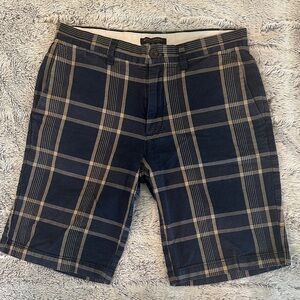 Banana Republic Emerson Shorts Men's Blue Plaid Chino Straight Fit Size 30